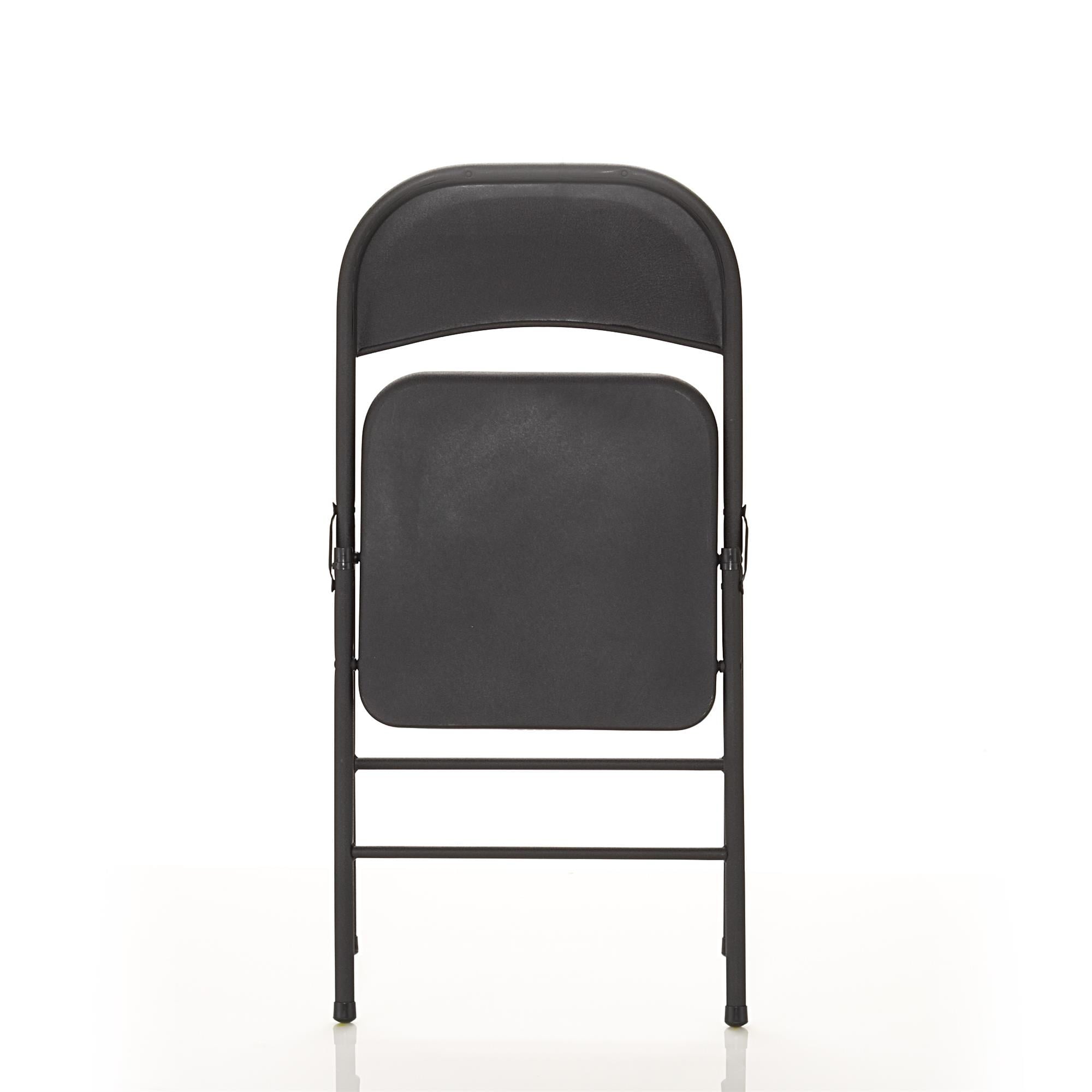 Mainstays All-Steel Folding Chair, Double Braced, Black