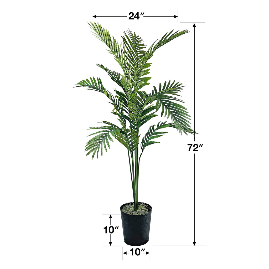 Mainstays Artificial Tree, Palm Tree, 6 ft, Round Metal Container