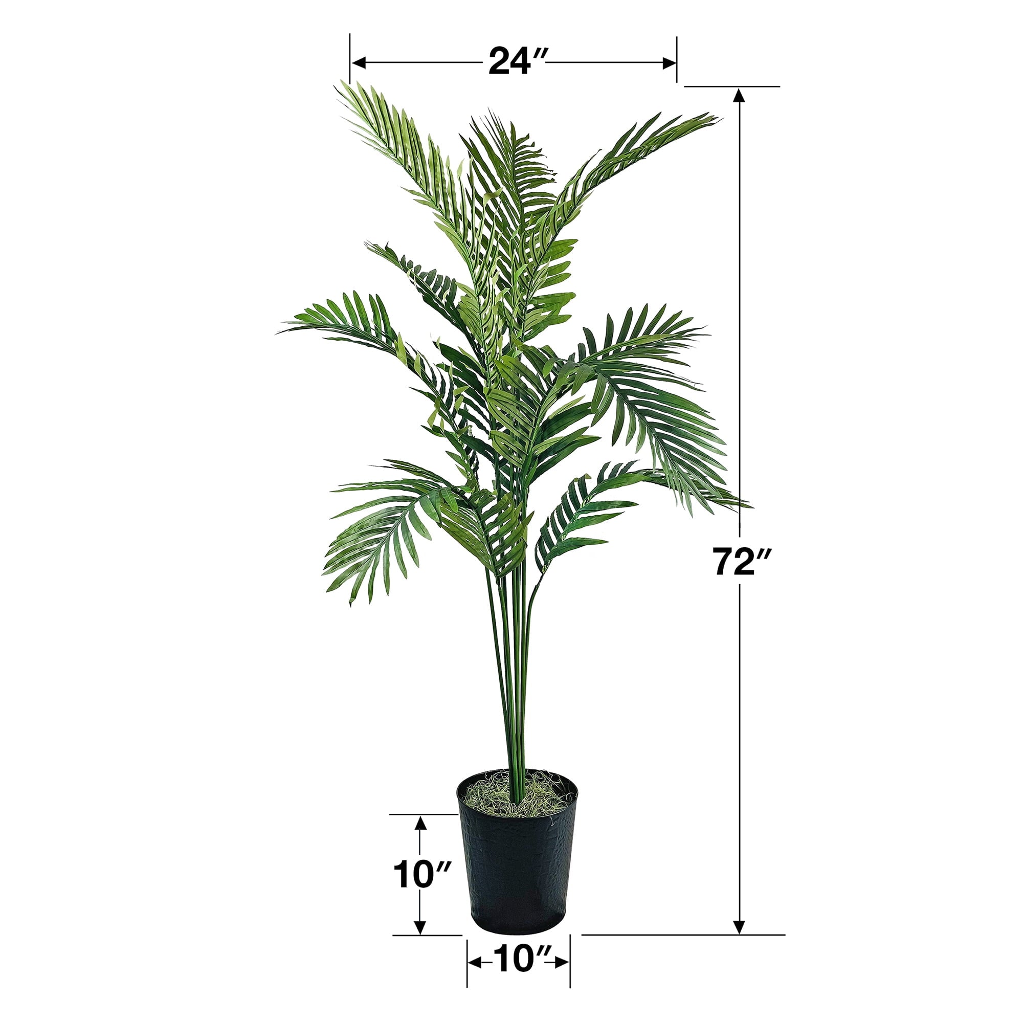 Mainstays Artificial Tree, Palm Tree, 6 ft, Round Metal Container