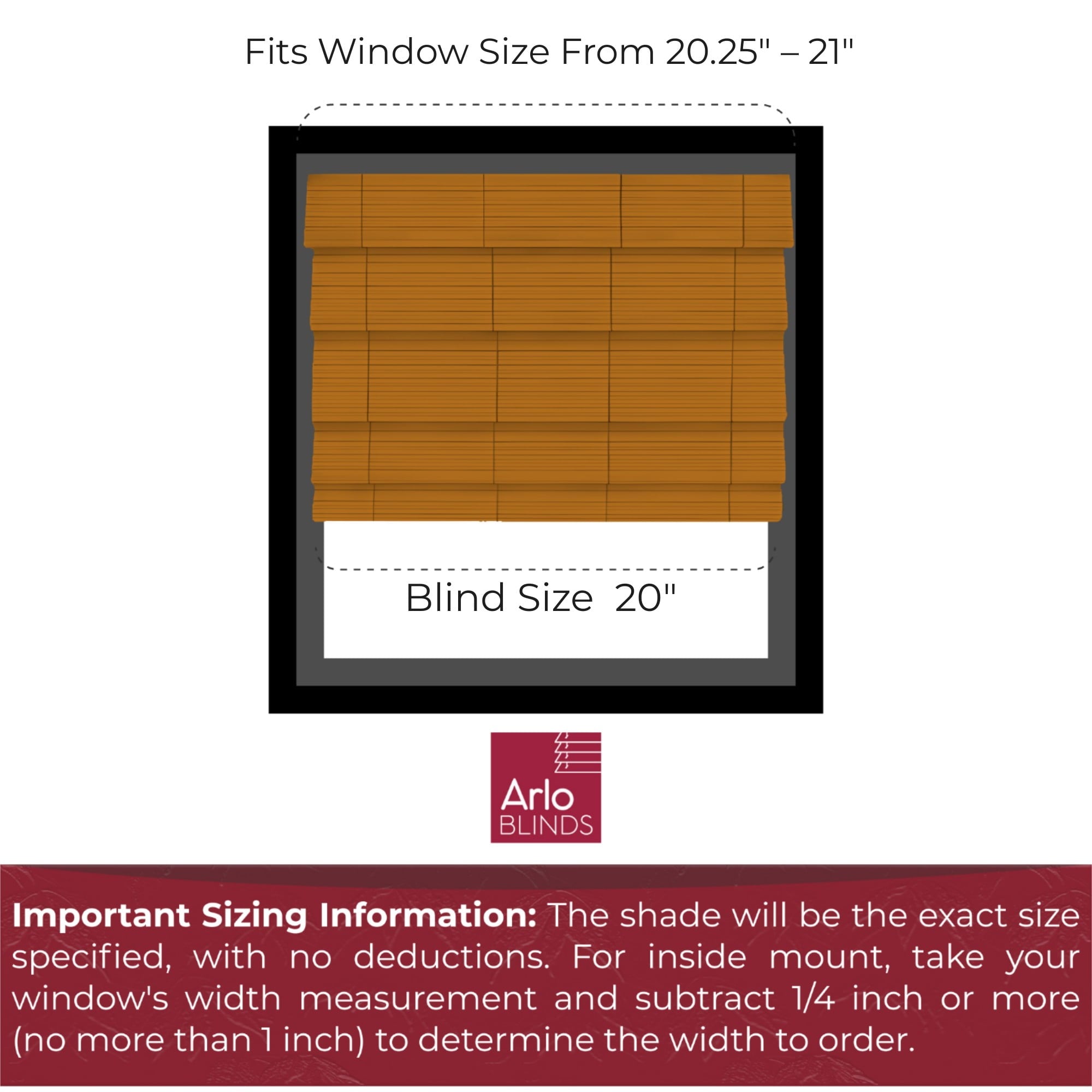 ARLO BLINDS Sheer Bamboo Roman Shade with Valance - 20"W x 60"H - Dali Native