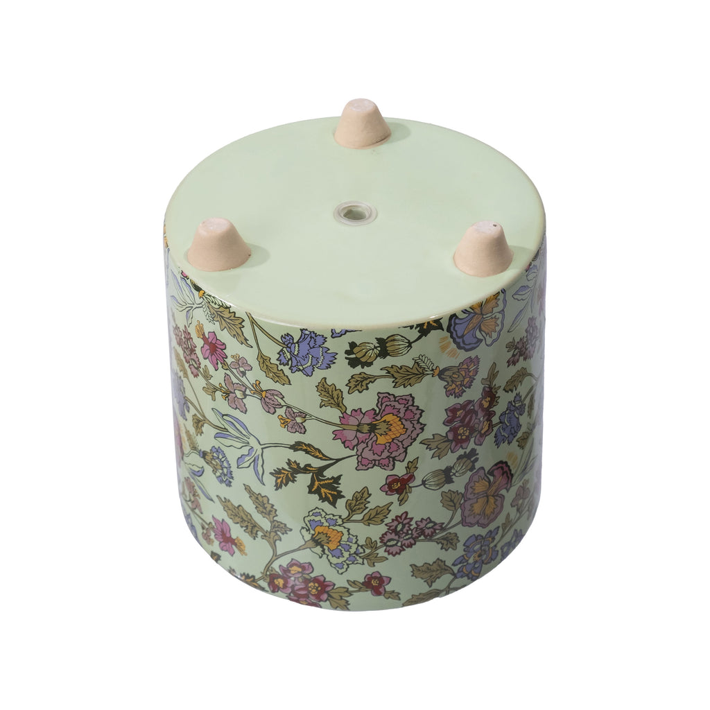 Beautiful 8" Sage Wildflower Footed Ceramic Planter by Drew Barrymore