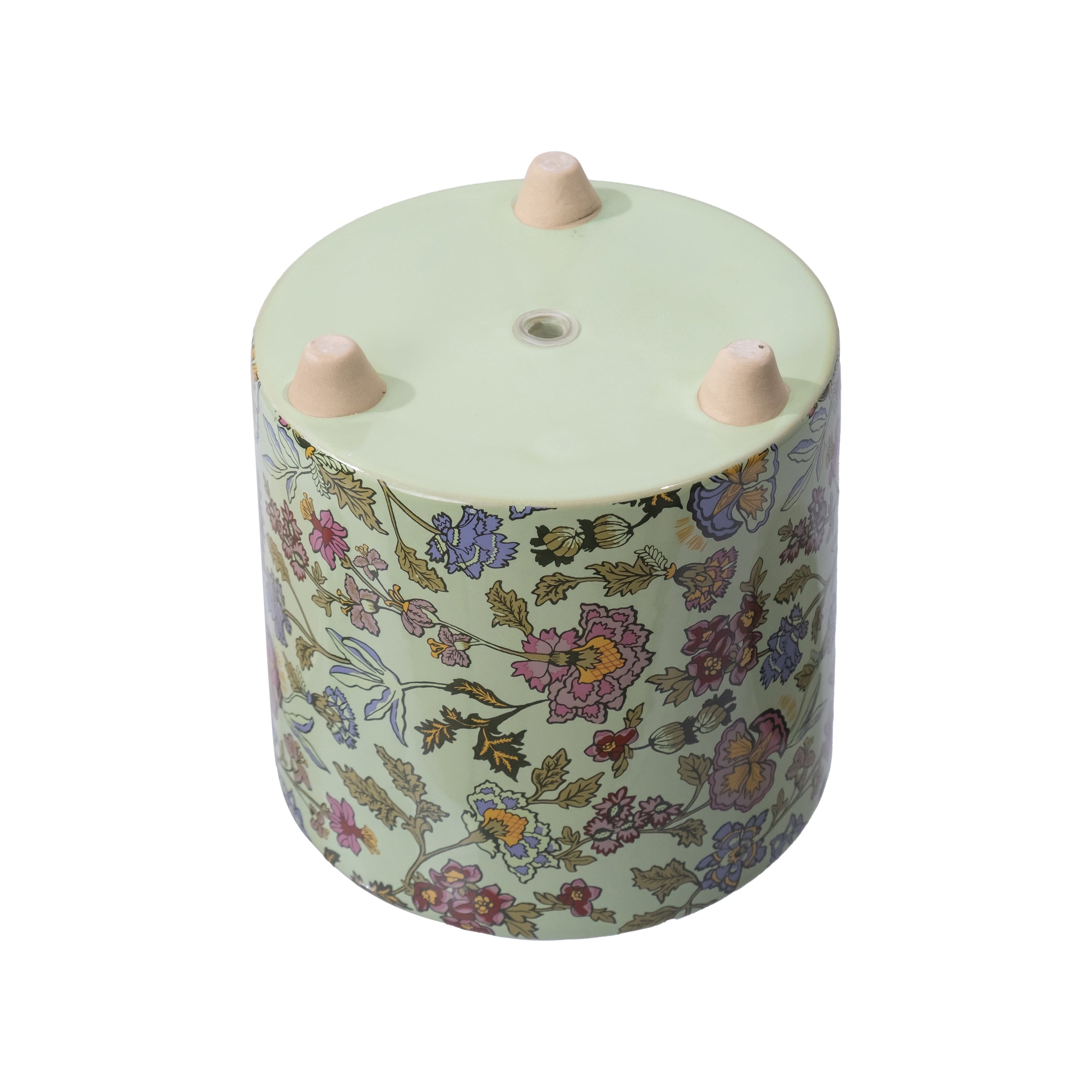 Beautiful 8" Sage Wildflower Footed Ceramic Planter by Drew Barrymore