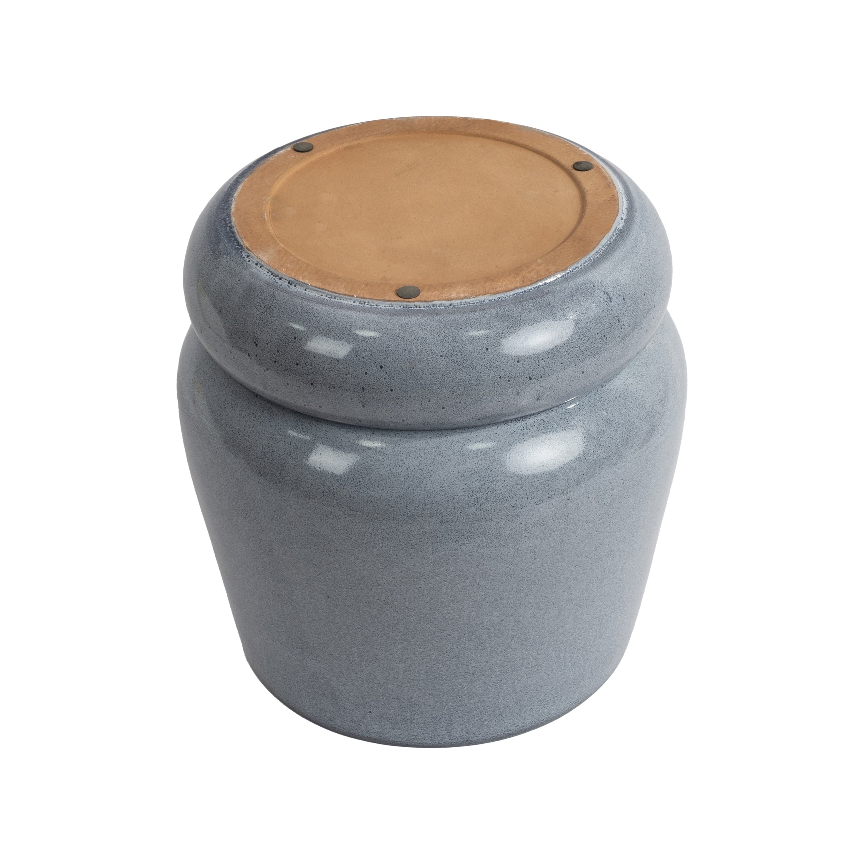 Beautiful 12" Cornflower Bubble Base Tapered Ceramic Planter with Saucer by Drew Barrymore