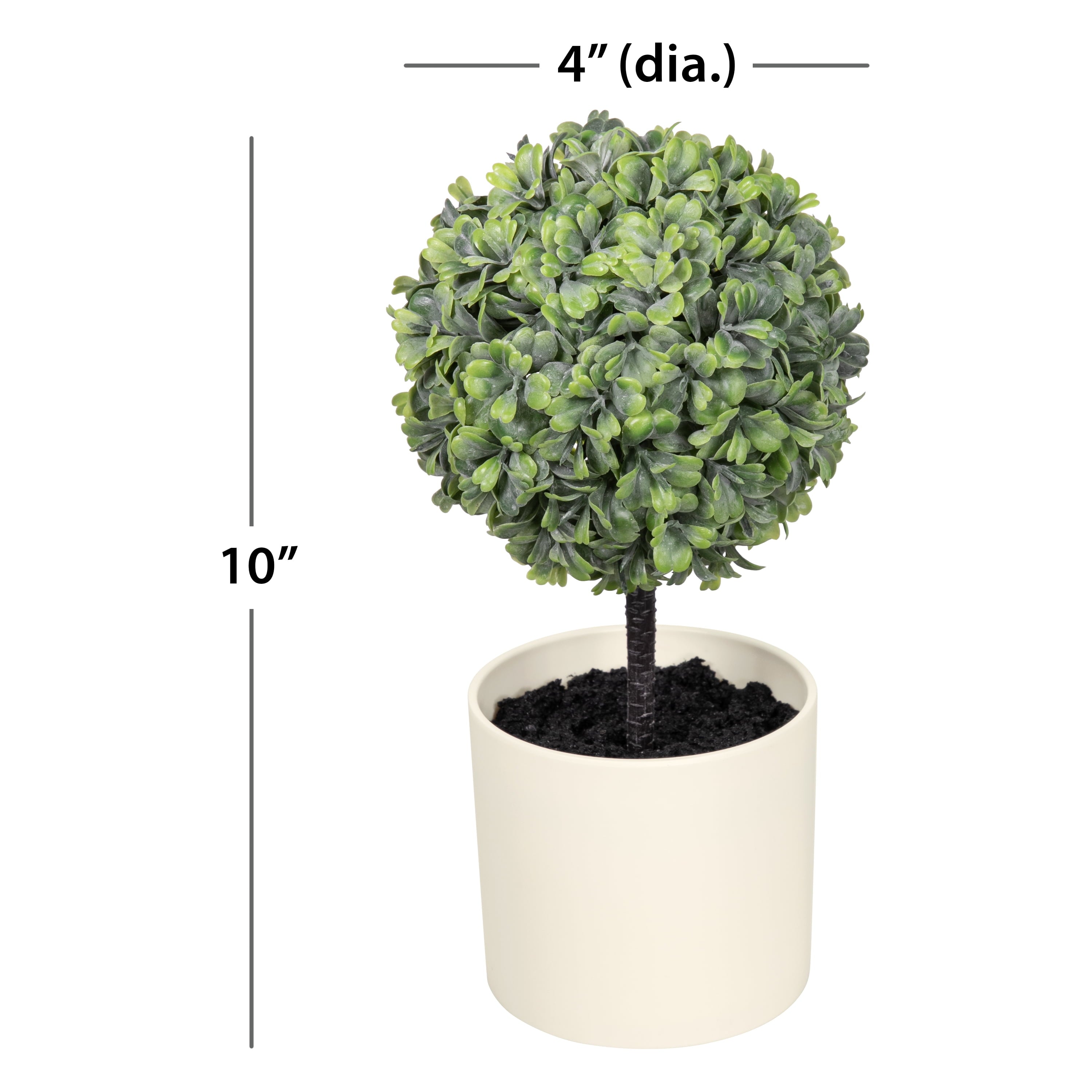 Mainstays 10" Artificial Boxwood Plant in Cream Pot