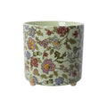 Beautiful 8" Sage Wildflower Footed Ceramic Planter by Drew Barrymore