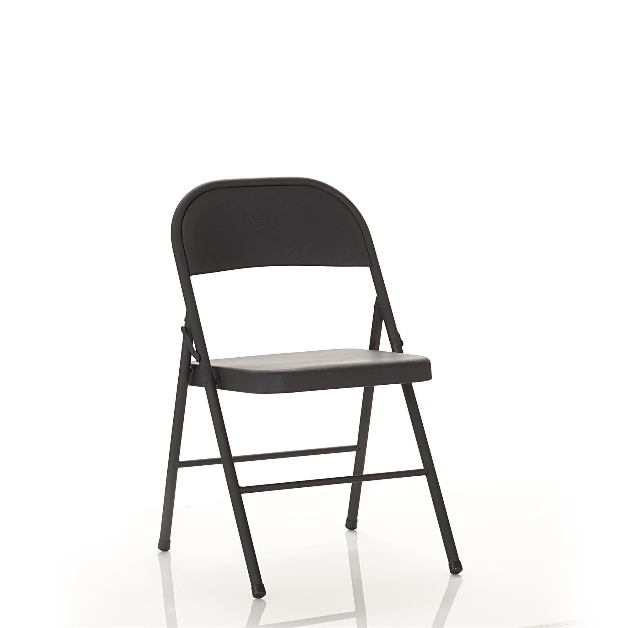Mainstays All-Steel Folding Chair, Double Braced, Black