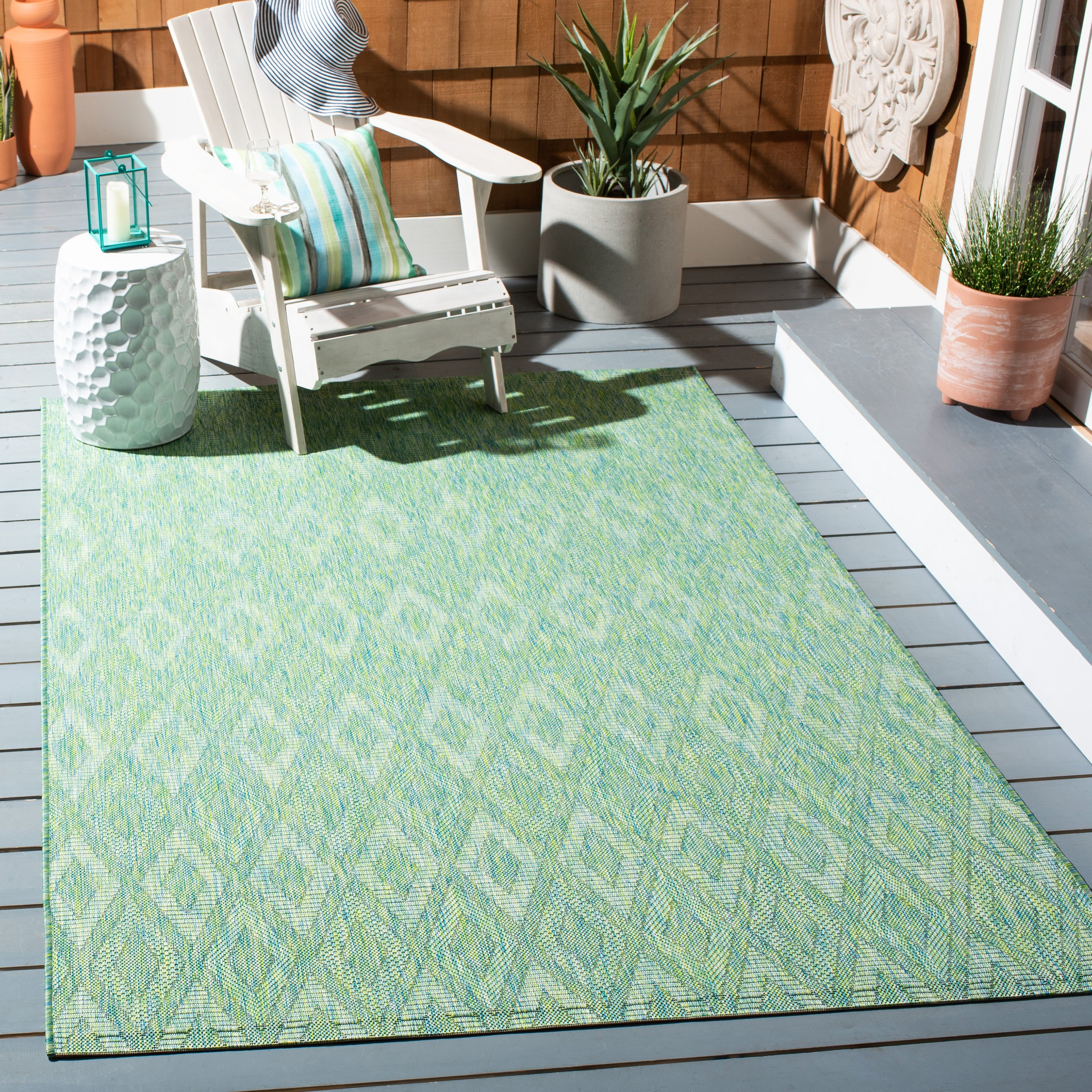 Safavieh Courtyard Teodor Geometric Indoor/Outdoor Area Rug, Natural, 5'3" x 7'7"