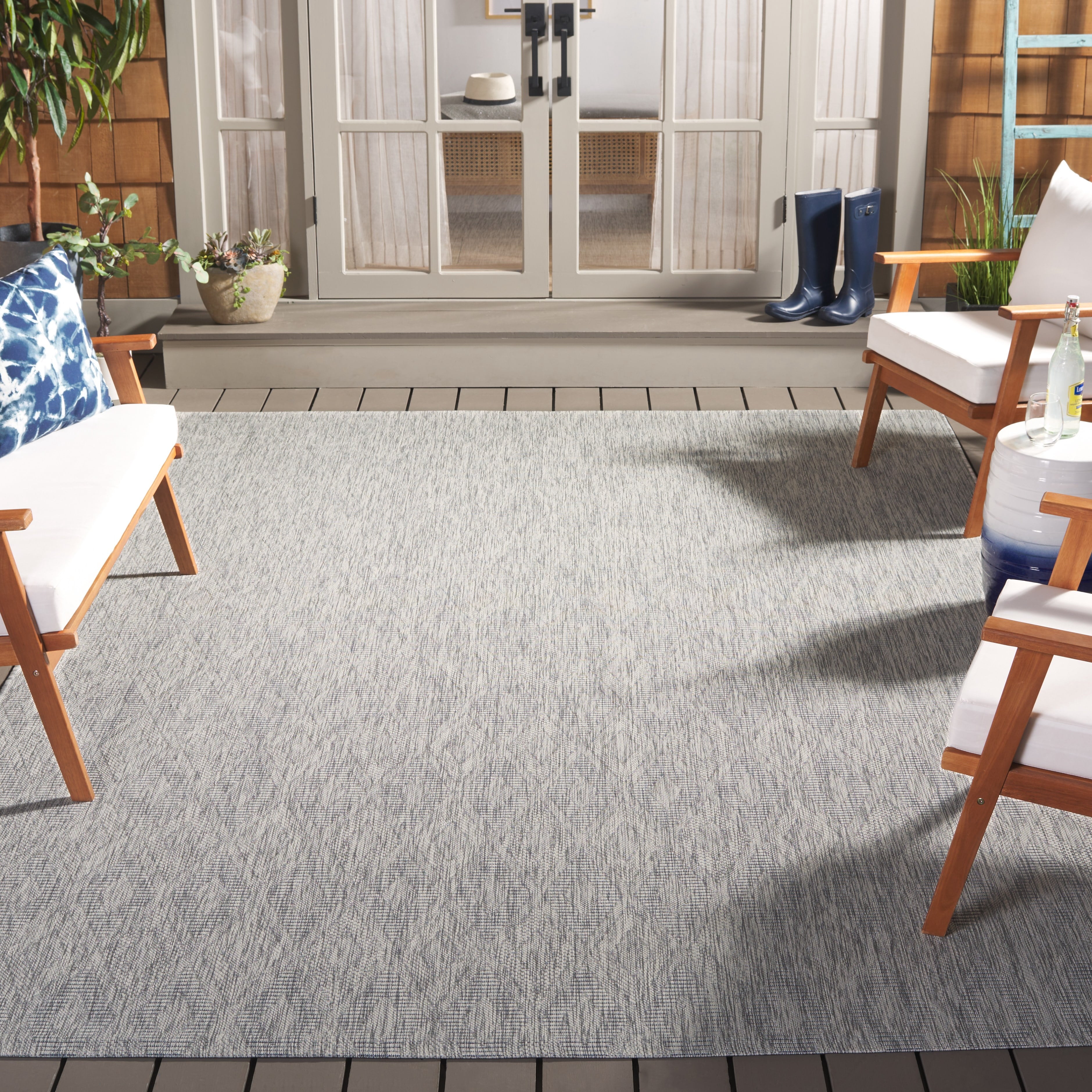 Safavieh Courtyard Teodor Geometric Indoor/Outdoor Area Rug, Natural, 5'3" x 7'7"