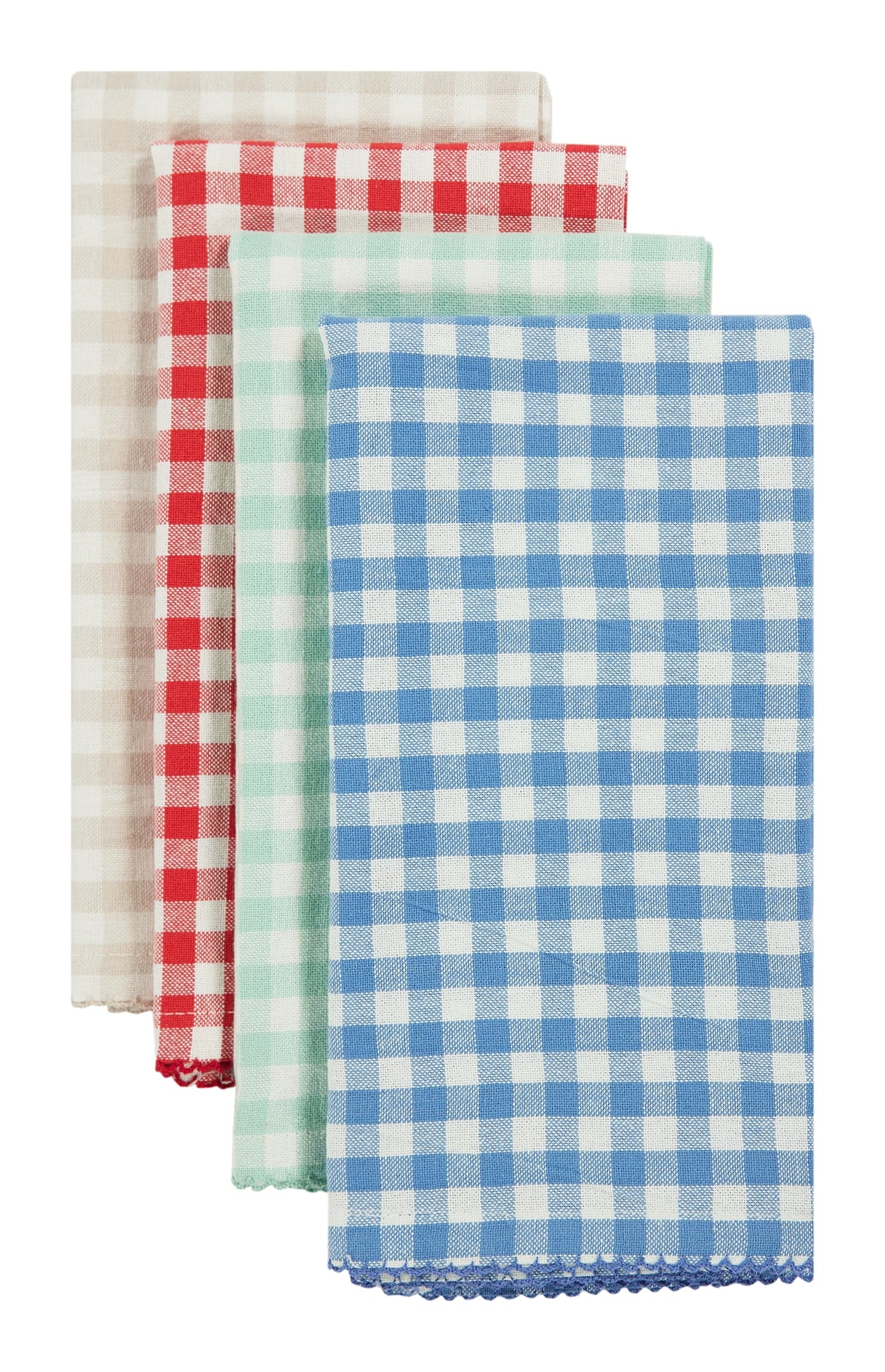 The Pioneer Woman 100% Cotton Fabric Napkin Set, Multicolor Gingham, 20"W x 20"L, Set of 4