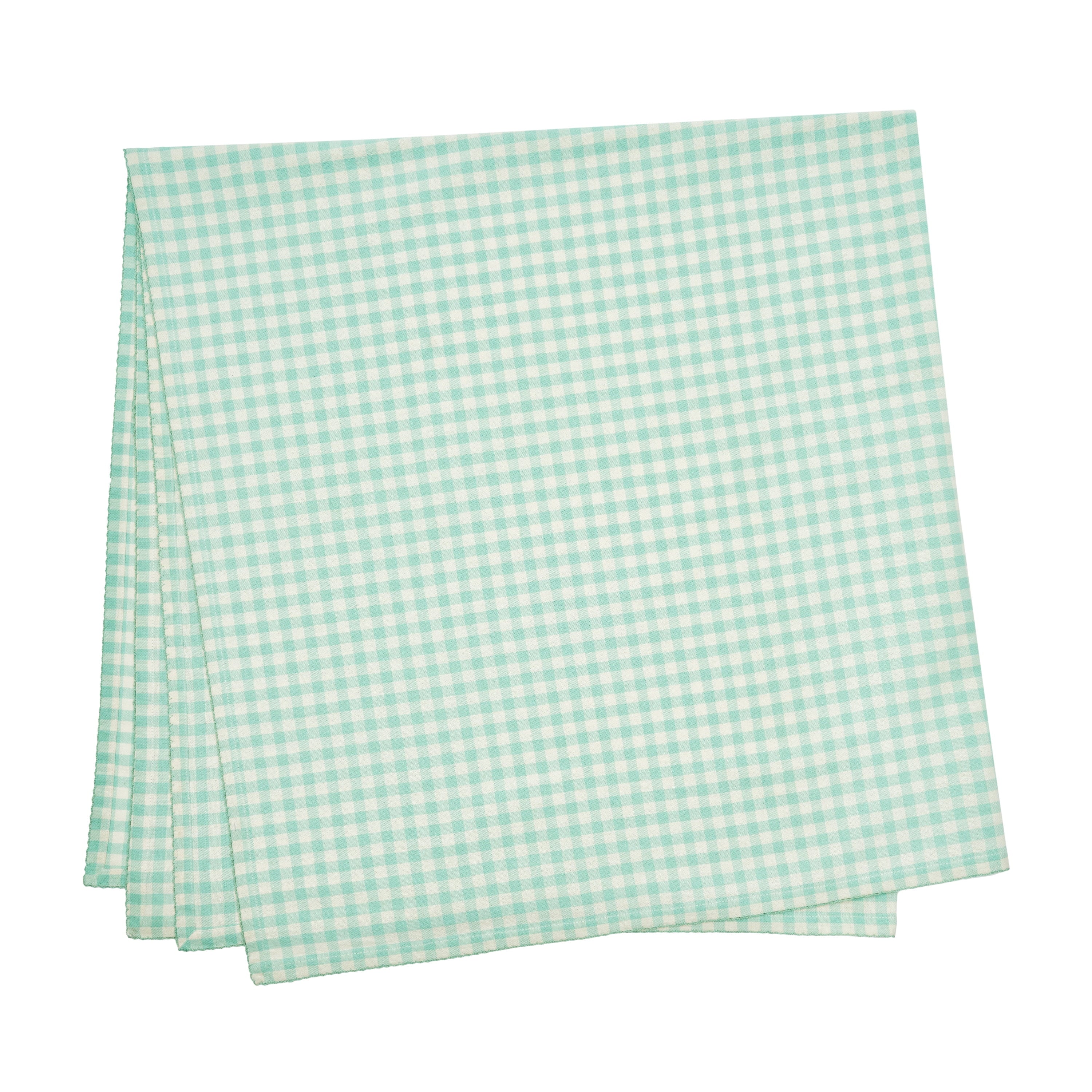 The Pioneer Woman 100% Cotton Fabric Table Throw, Green Gingham, 50"W x 50"L
