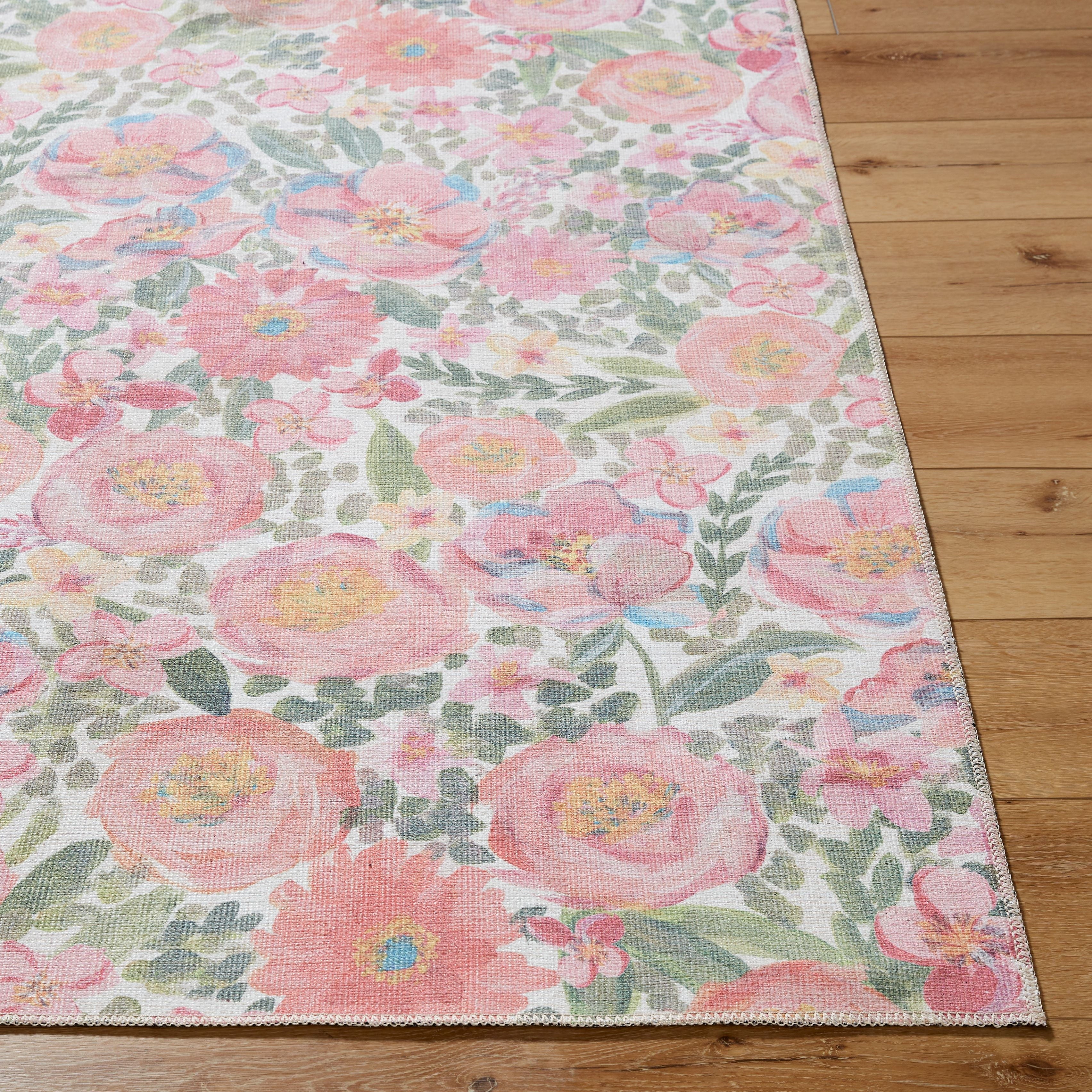 My Texas House Delaney Floral Indoor Washable 8' x 10' Area Rug