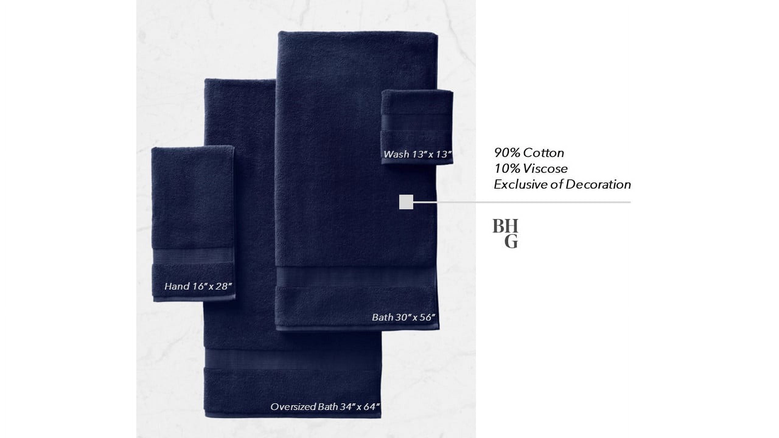 Better Homes & Gardens Signature Soft Solid Cotton 6 Piece Bath Towel Set,Green River