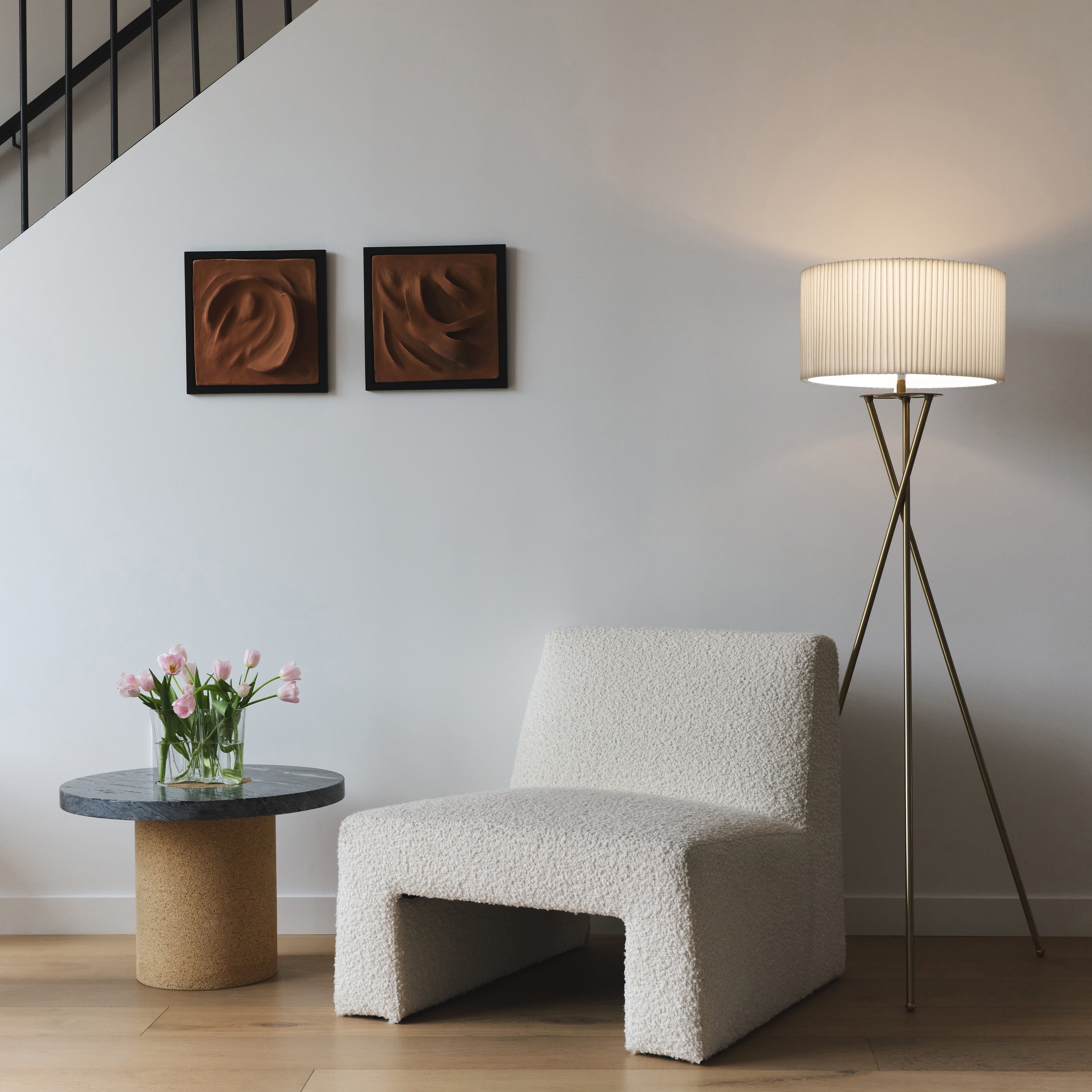 Brightech Jaxon 60" LED Tripod Floor Lamp with Pleated White Shade