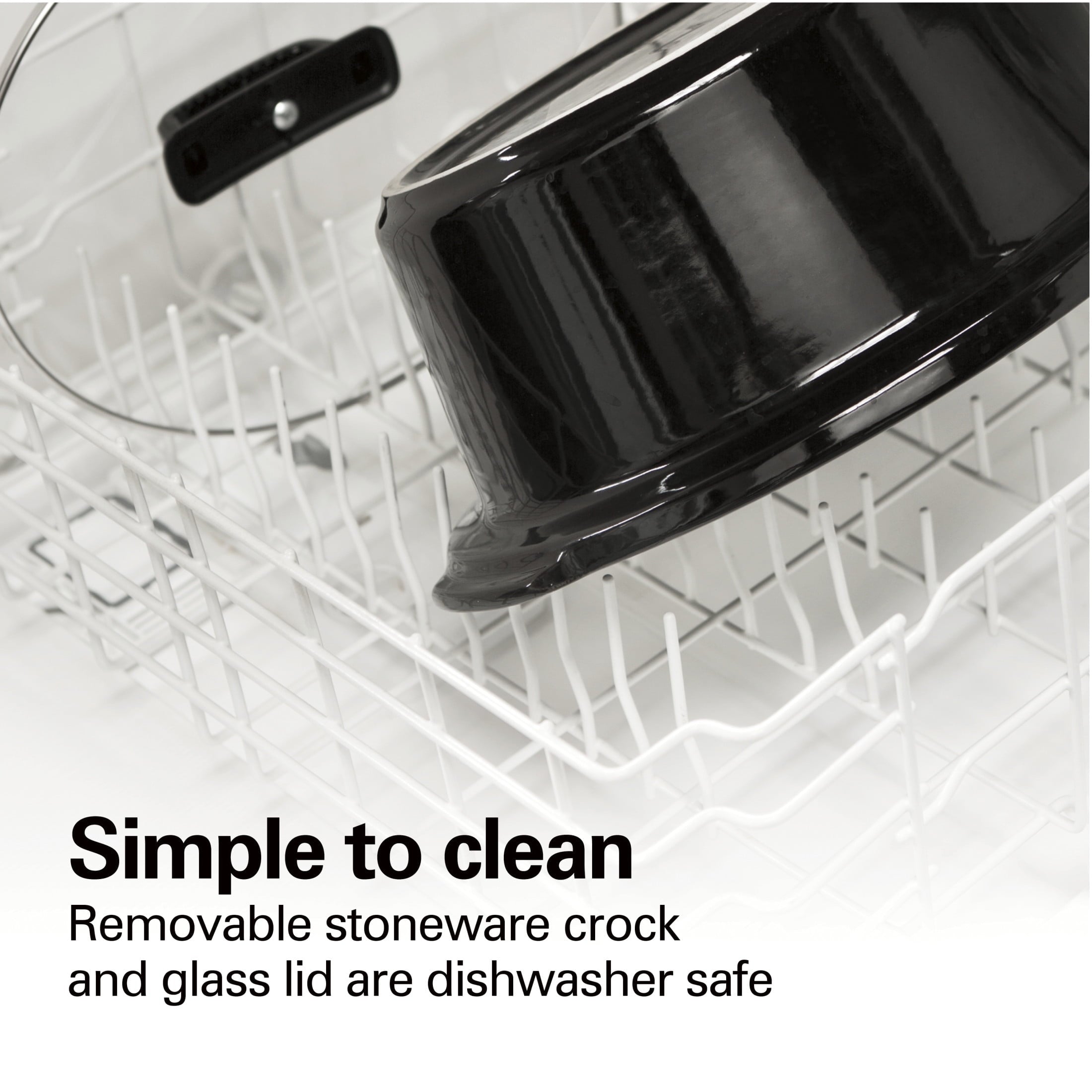 Hamilton Beach 10 Qt Slow Cooker, Stoneware Crock with Removable Pot, Black