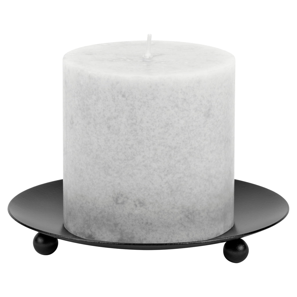 Mainstays Decorative Black Metal Pillar Tealight Candleholder Plate, 5"