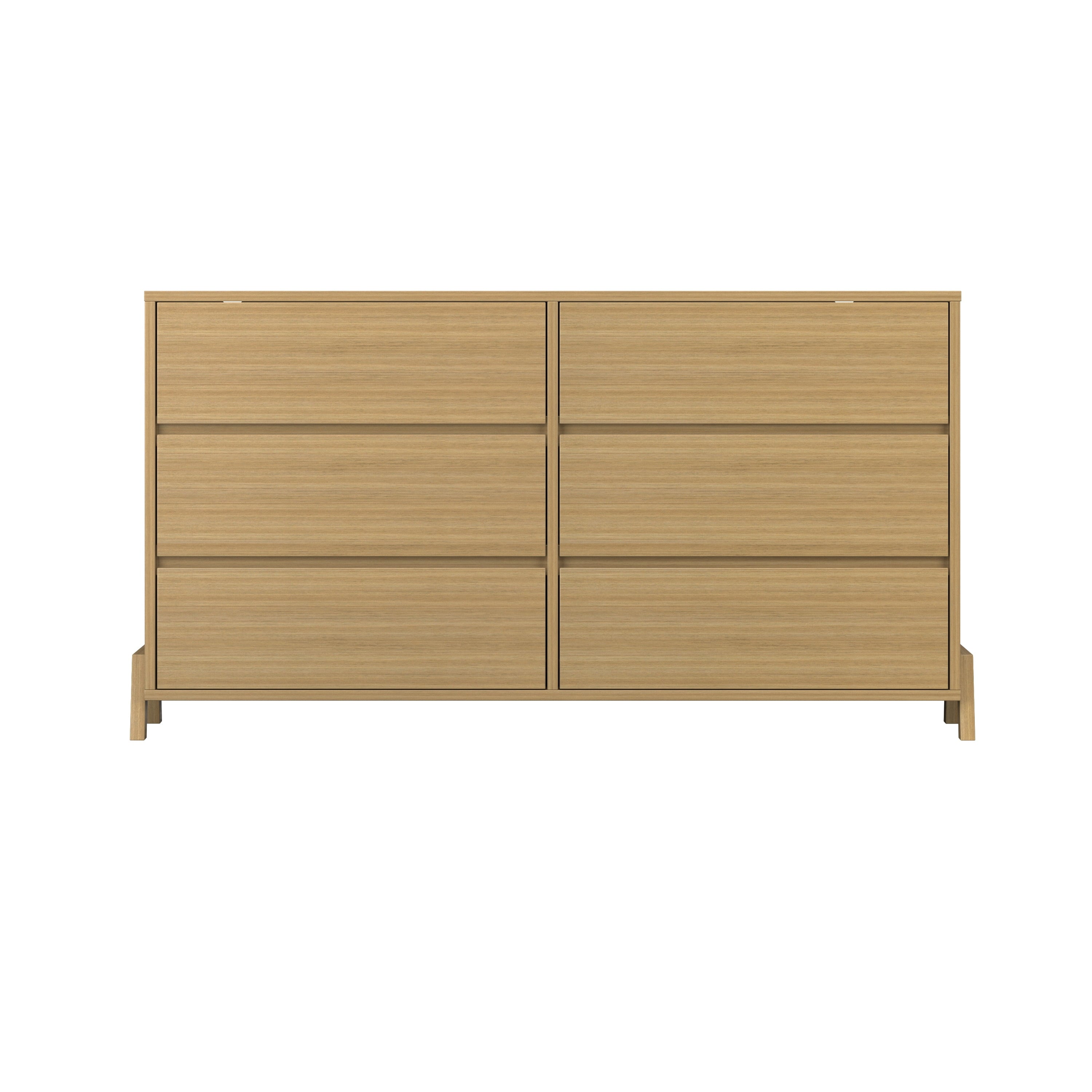 Mainstays Modern 6 Drawer Dresser, Natural Teak