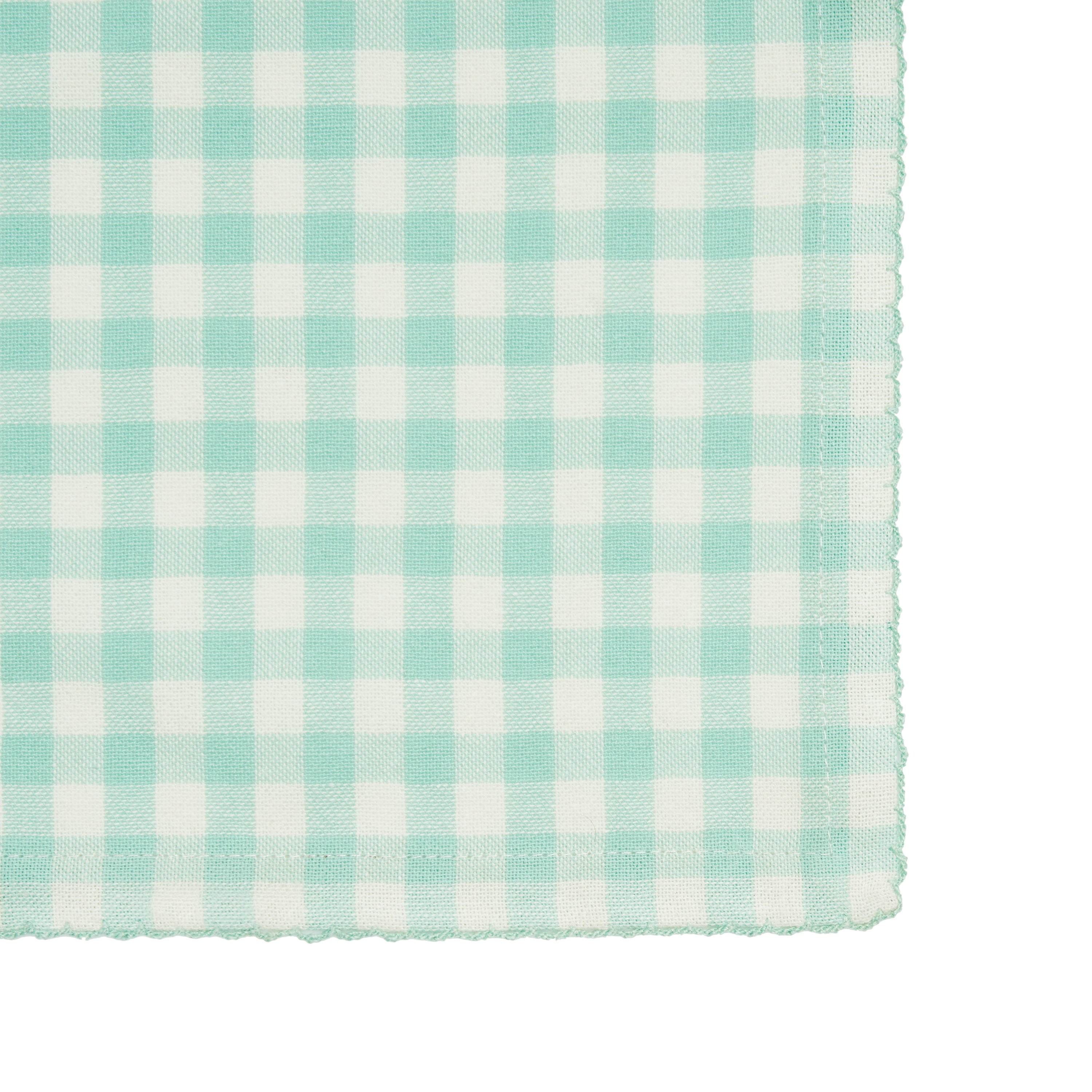 The Pioneer Woman 100% Cotton Fabric Table Throw, Green Gingham, 50"W x 50"L